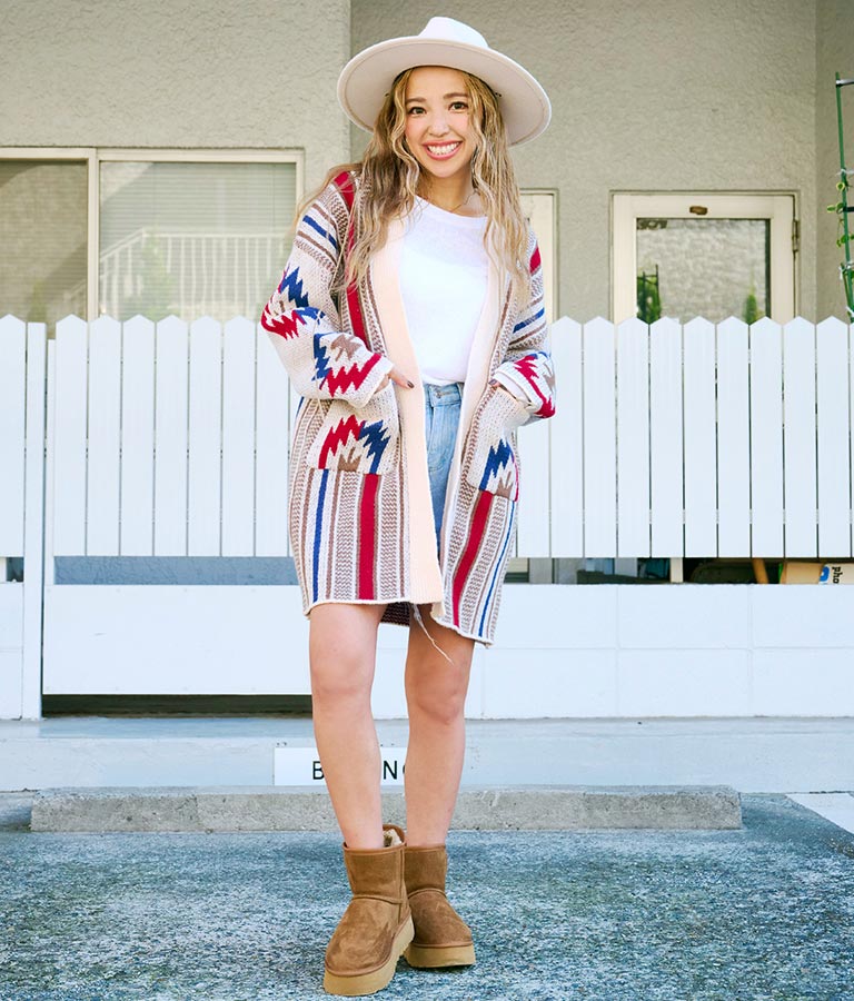 オルテガ ストライプ カーディガン 814-6704