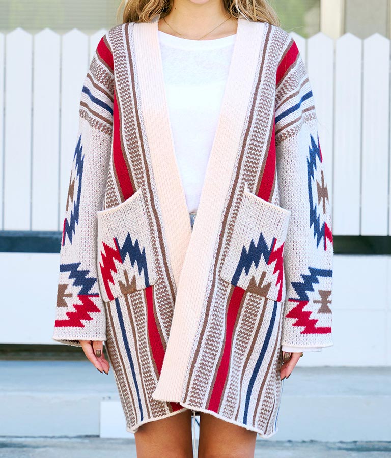 オルテガ ストライプ カーディガン 814-6704