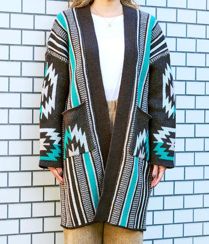 オルテガ ストライプ カーディガン 814-6704