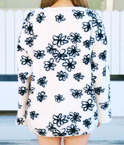 手書き風 フラワー ボア ジャケット 856-5744