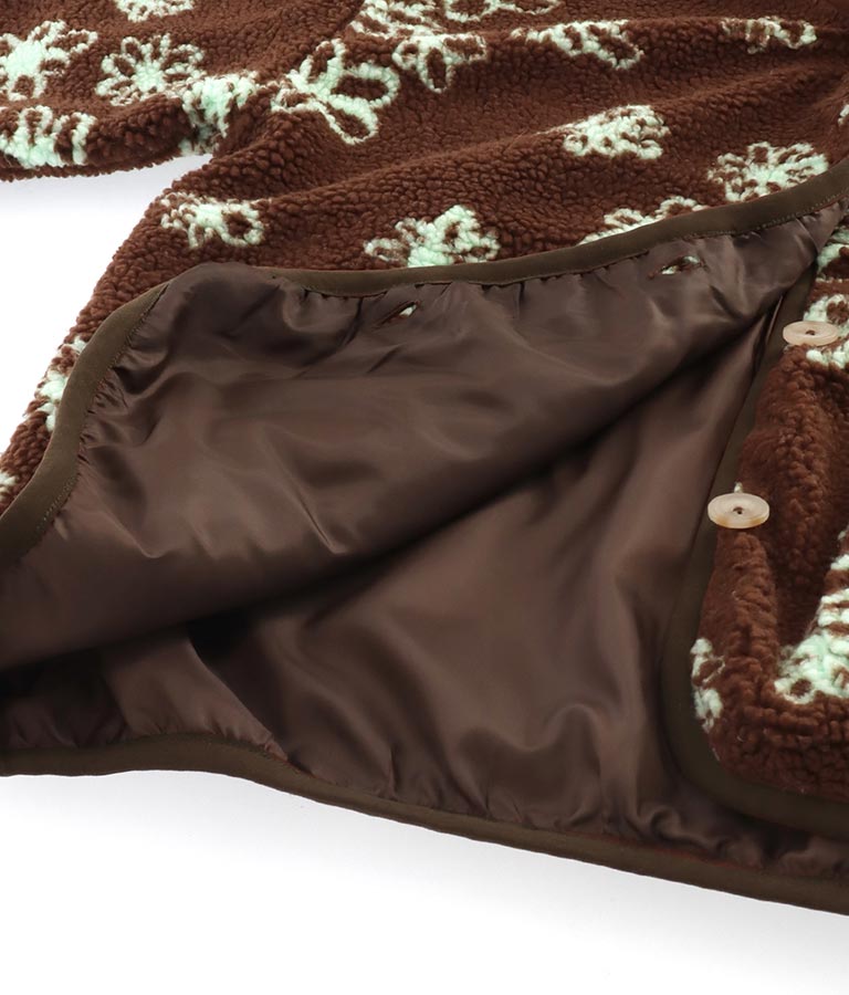 手書き風 フラワー ボア ジャケット 856-5744