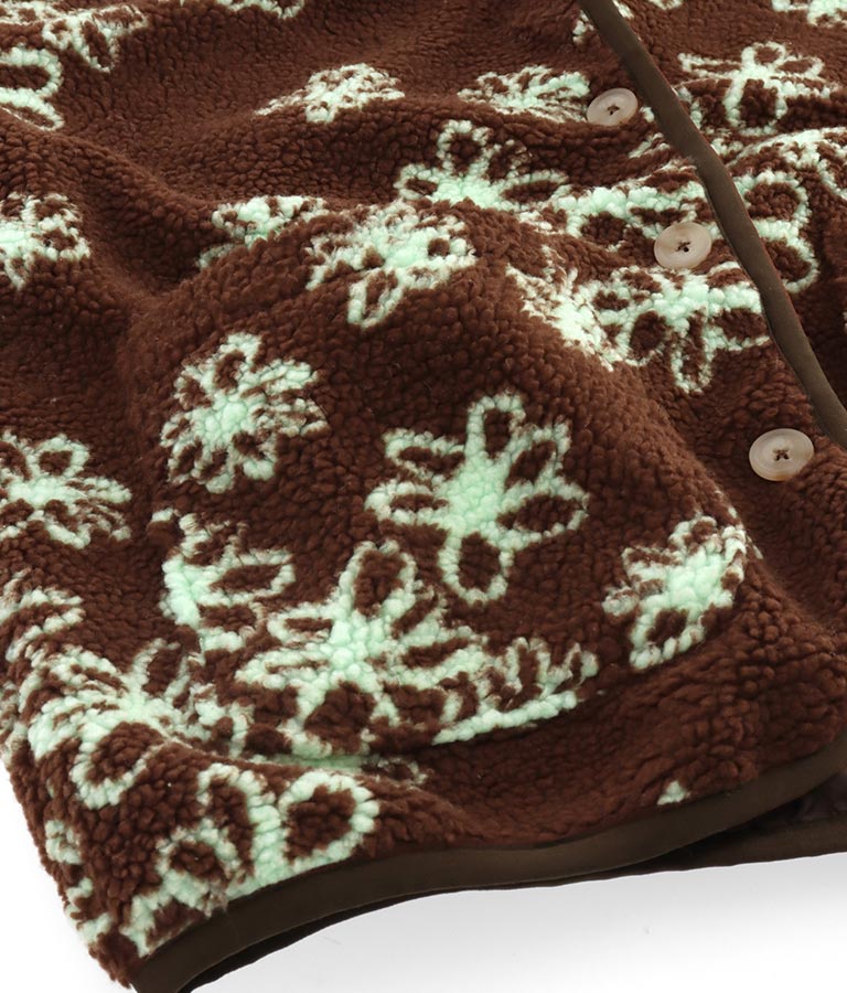 手書き風 フラワー ボア ジャケット 856-5744