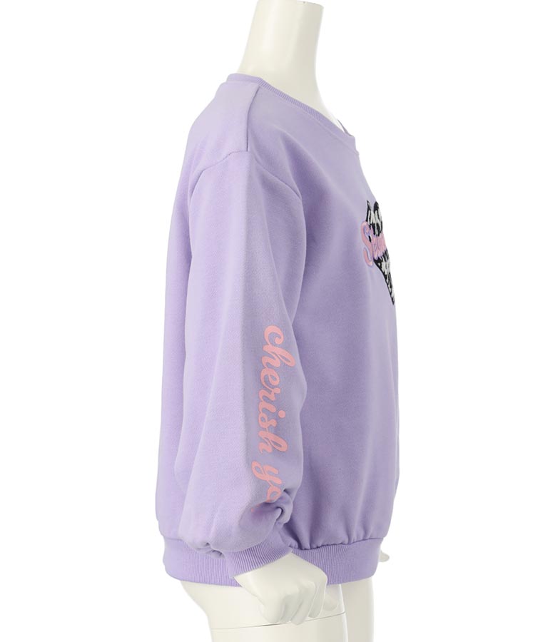 千鳥柄 ハート ワッペン 裏毛 スウェット トレーナー 423-3167