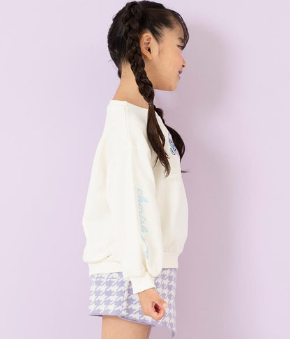 千鳥柄 ハート ワッペン 裏毛 スウェット トレーナー 423-3167