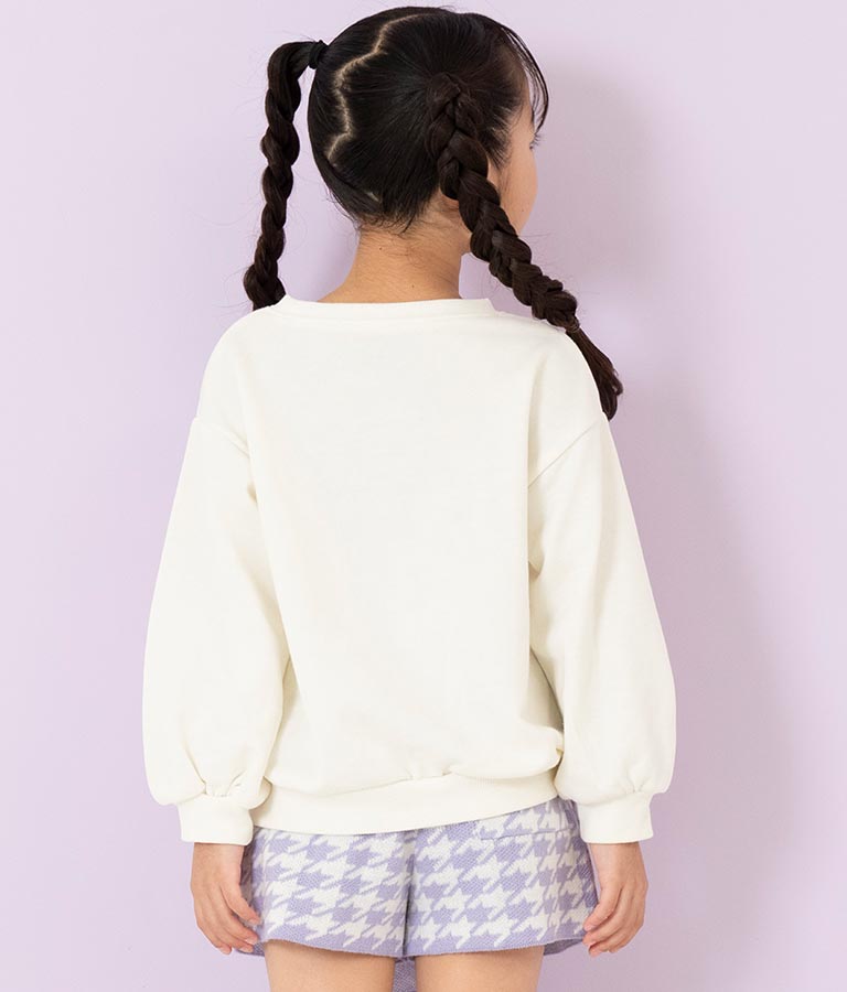 千鳥柄 ハート ワッペン 裏毛 スウェット トレーナー 423-3167