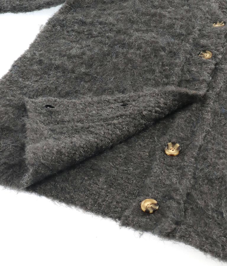 ブークレ ループヤーン 起毛 MIX ニット カーディガン 854-5743