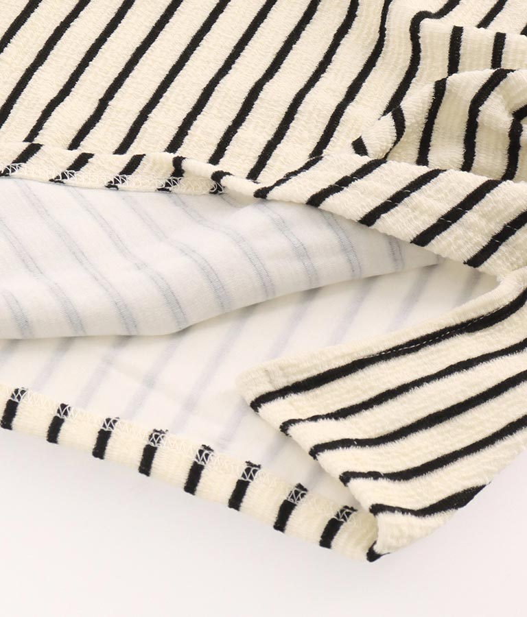 ジオメ トリック ボーダー ストライプ ハイネック 長袖 403-8465