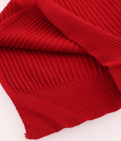 カシュクールアシンメトリー Vネック チョーカー付 セーター ニット 長袖