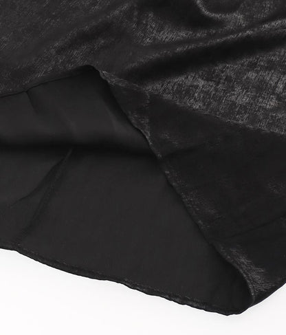 バックリボン メタリック ハイネック ブラウス 長袖 403-8508