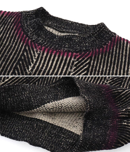 幾何学柄 スプレーライン クロップド 起毛 ニット セーターハイネック 長袖 403-8525