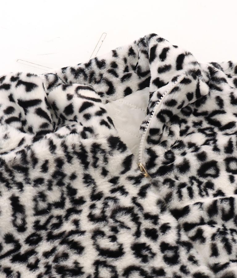 フェイクファー レオパード ヒョウ柄 スタンドカラー ハイネック コート
