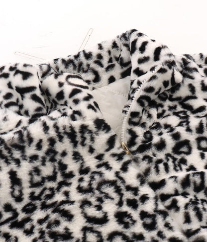 フェイクファー レオパード ヒョウ柄 スタンドカラー ハイネック コート