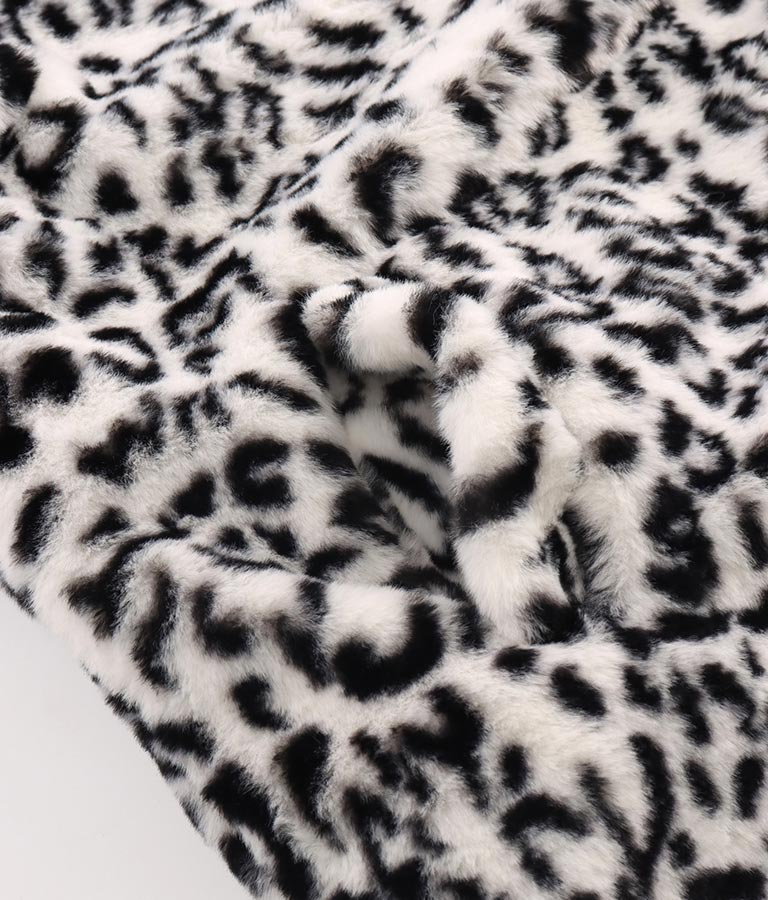 フェイクファー レオパード ヒョウ柄 スタンドカラー ハイネック コート 406-8521