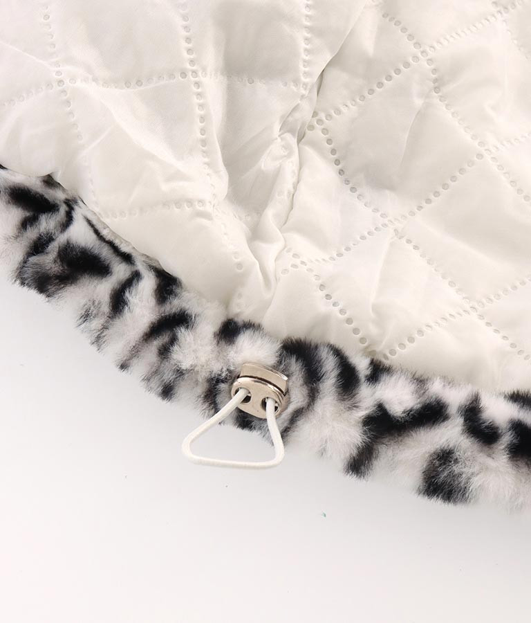 フェイクファー レオパード ヒョウ柄 スタンドカラー ハイネック コート 406-8521