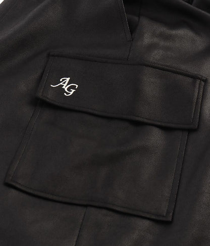 フェイクレザー カーゴ ロング スカート 911-7347