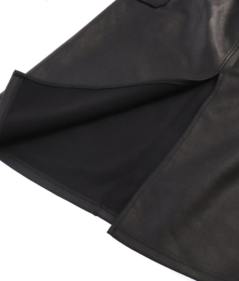 フェイクレザー カーゴ ロング スカート 911-7347