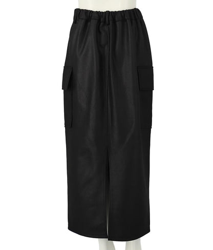 フェイクレザー カーゴ ロング スカート 911-7347