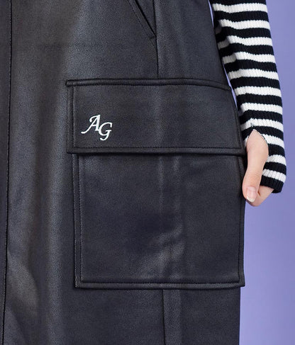 フェイクレザー カーゴ ロング スカート 911-7347