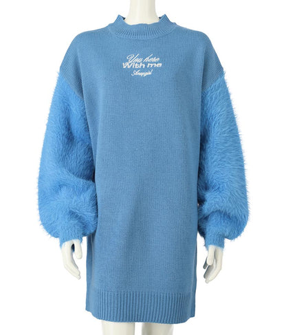 袖シャギー ニット ワンピース 917-7343