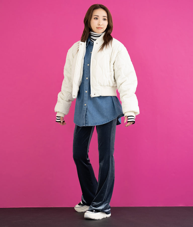 キルティング クロップド ジャケット ブルゾン 156-5533