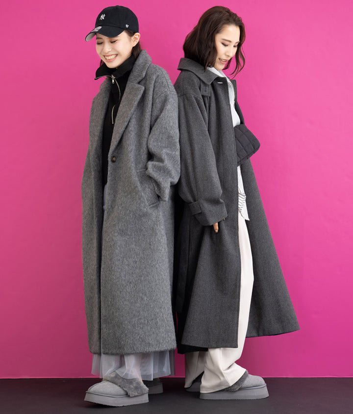 オーバーサイズ シャギー ロング チェスター コート 796-8929