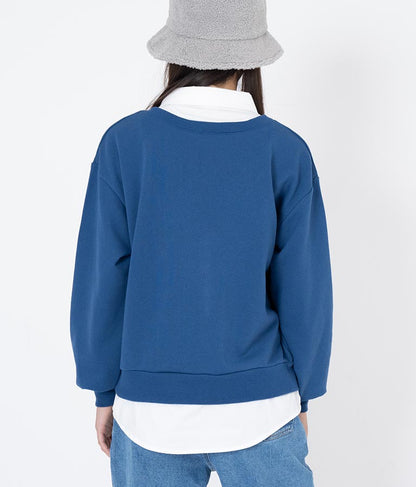 シャツフェイク レイヤード 裏毛 スウェット トレーナー 913-7354