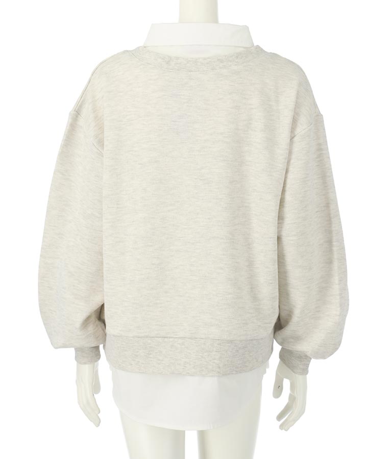 シャツフェイク レイヤード 裏毛 スウェット トレーナー 913-7354