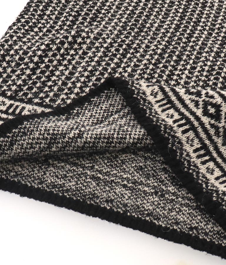 幾何学柄 起毛 モヘア ニット ボートネック 長袖 493-2622