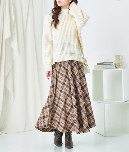 バイヤスチェックフレアスカート 521-6728