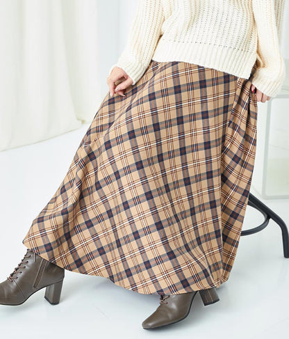 バイヤスチェックフレアスカート 521-6728