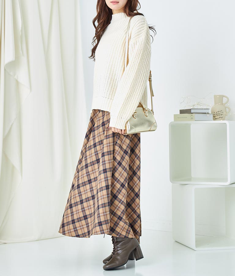 バイヤスチェックフレアスカート 521-6728