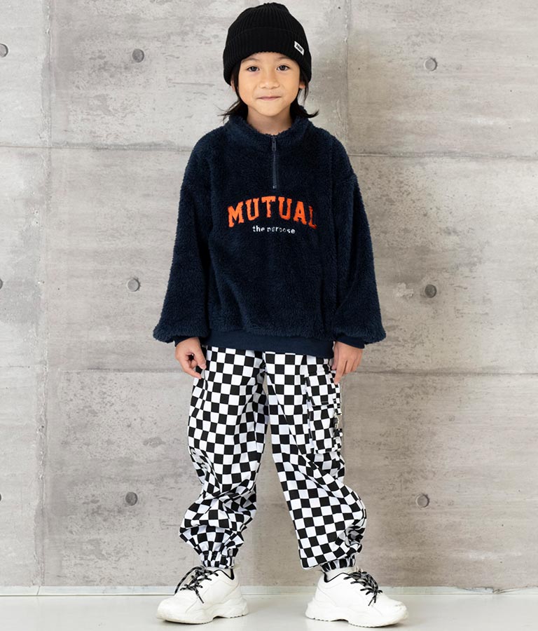 ハイネック ハーフジップ ボア トップス 【親子お揃い】 423-3154