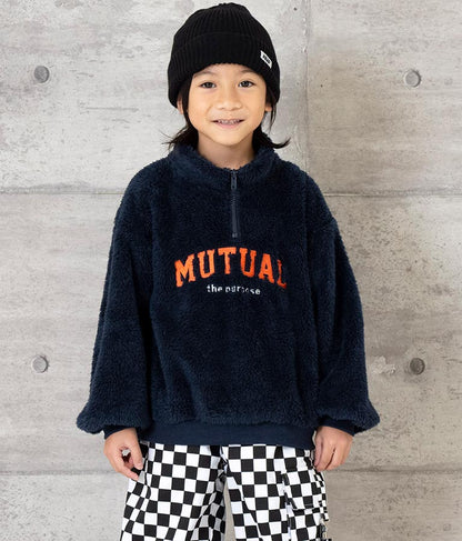 ハイネック ハーフジップ ボア トップス 【親子お揃い】 423-3154