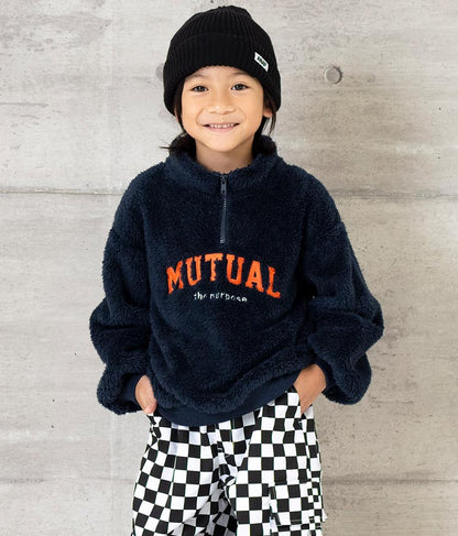 ハイネック ハーフジップ ボア トップス 【親子お揃い】 423-3154