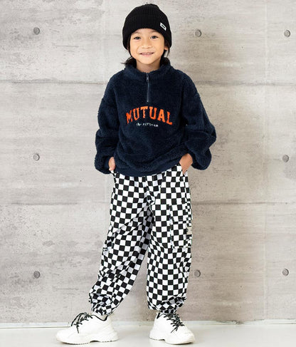 ハイネック ハーフジップ ボア トップス 【親子お揃い】 423-3154