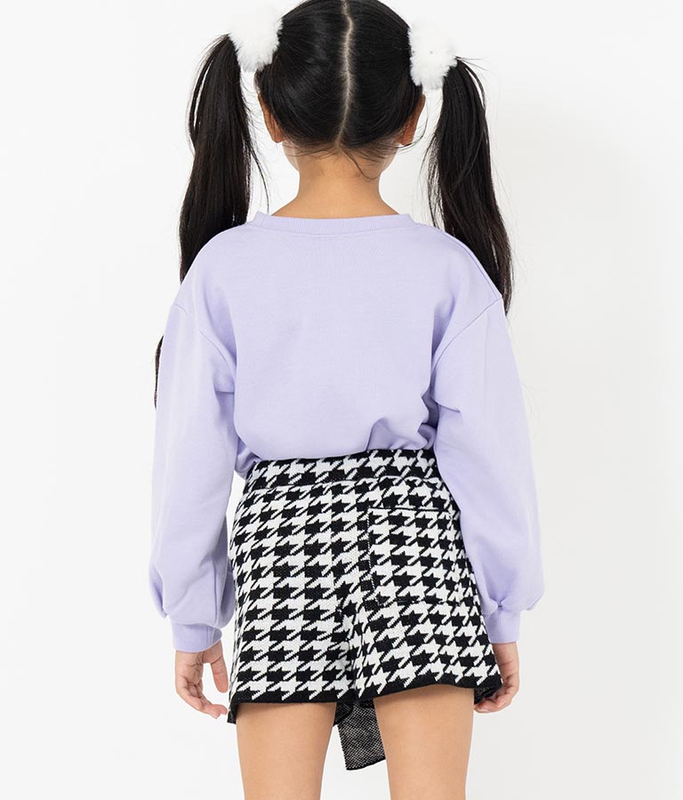 千鳥柄 ハート ワッペン 裏毛 スウェット トレーナー 423-3167