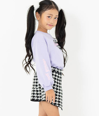 千鳥柄 ハート ワッペン 裏毛 スウェット トレーナー 423-3167