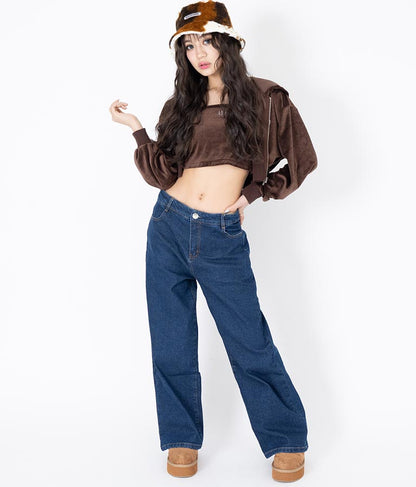 ストレッチ デニム ワイドパンツ 912-7328