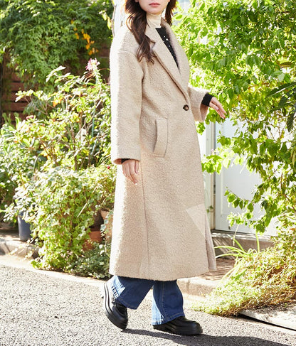 リングボア テーラード ロング コート 526-6712