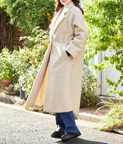 リングボア テーラード ロング コート 526-6712