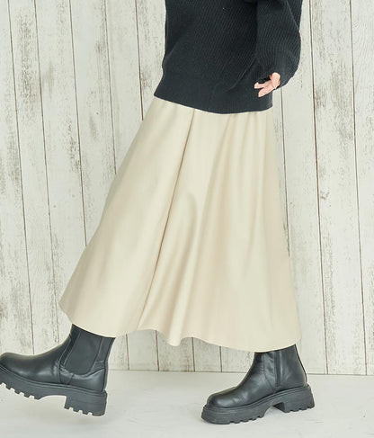 フェイクレザー フレア スカート 151-5512