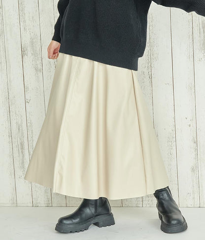 フェイクレザー フレア スカート 151-5512