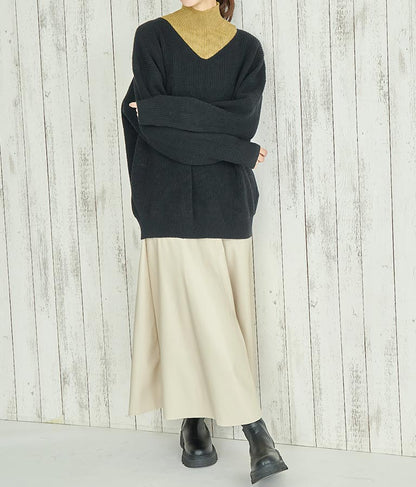 フェイクレザー フレア スカート 151-5512