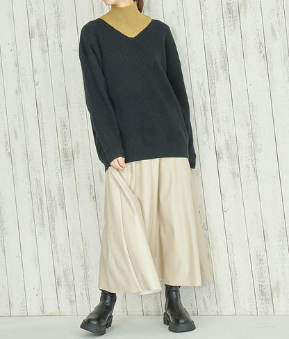 フェイクレザー フレア スカート 151-5512