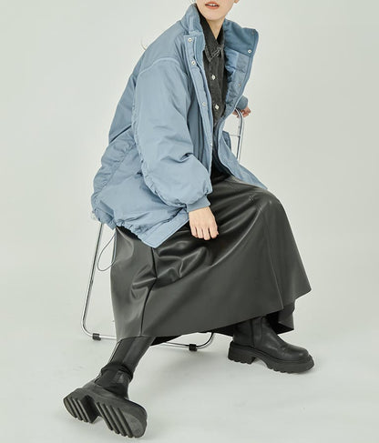 フェイクレザー フレア スカート 151-5512