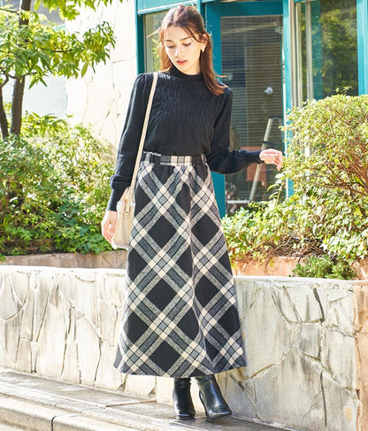 シャーリング デザイン パフスリーブ ニット トップス 長袖 553-5860