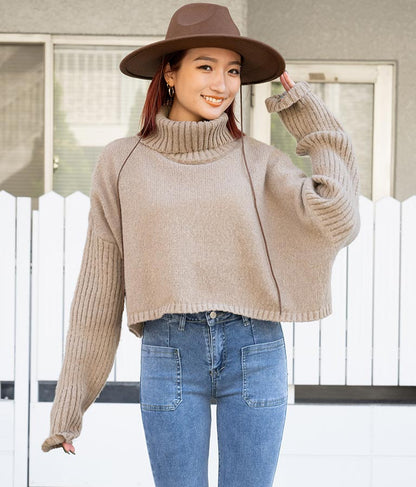 オフタートル クロップド 起毛 ニット トップス 853-5711