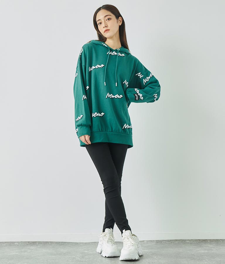 英字柄 裏毛 スウェット パーカー【親子お揃い】 793-9041