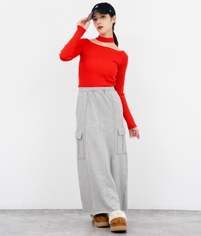 裏毛スウェットカーゴスカート 791-9002