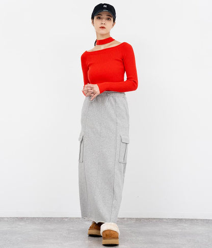 裏毛スウェットカーゴスカート 791-9002